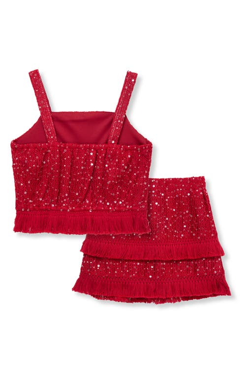 HABITUAL HABITUAL KIDS KIDS' SEQUIN FRINGE TOP & SKIRT SET