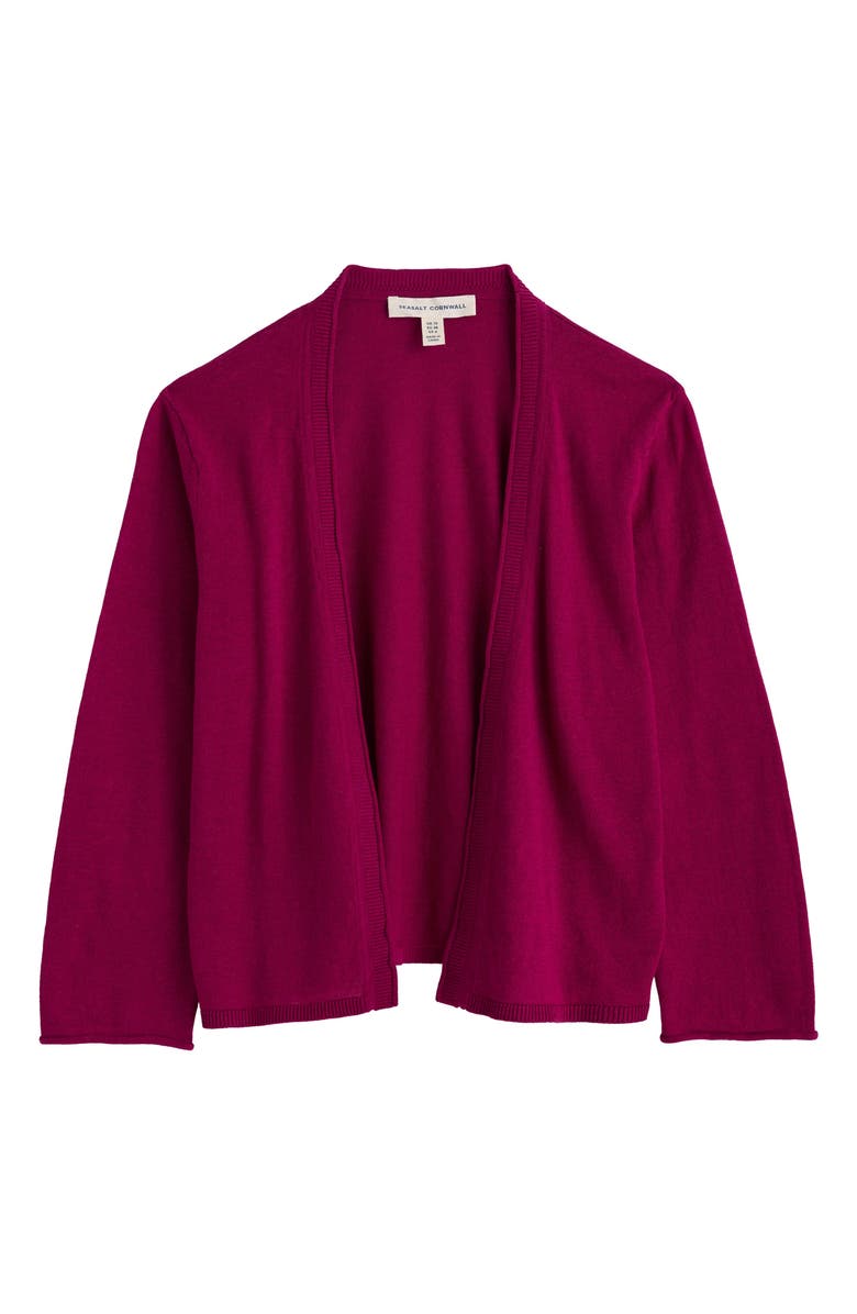 Seasalt Cornwall Vanessa Open Front Organic Cotton Crop Cardigan, Alternate, color, Knit Melange Dark Freesia