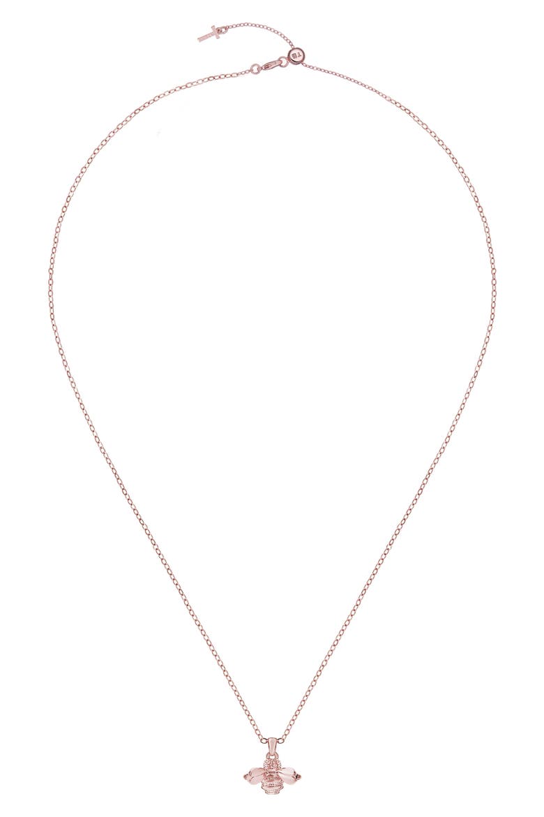Bellema Bumblebee Pendant Necklace, Alternate, color, BRUSHED ROSE GOLD TONE