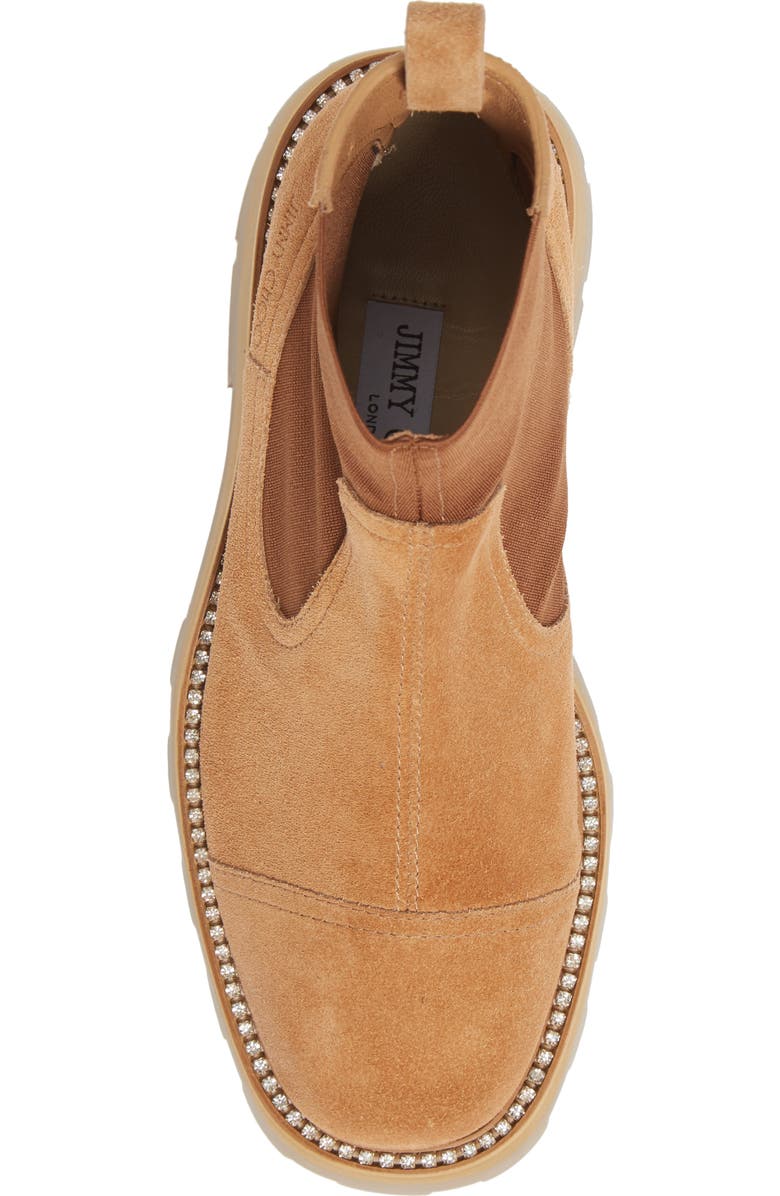 Jimmy Choo Clayton Crystal Welt Platform Chelsea Boot, Alternate, color,