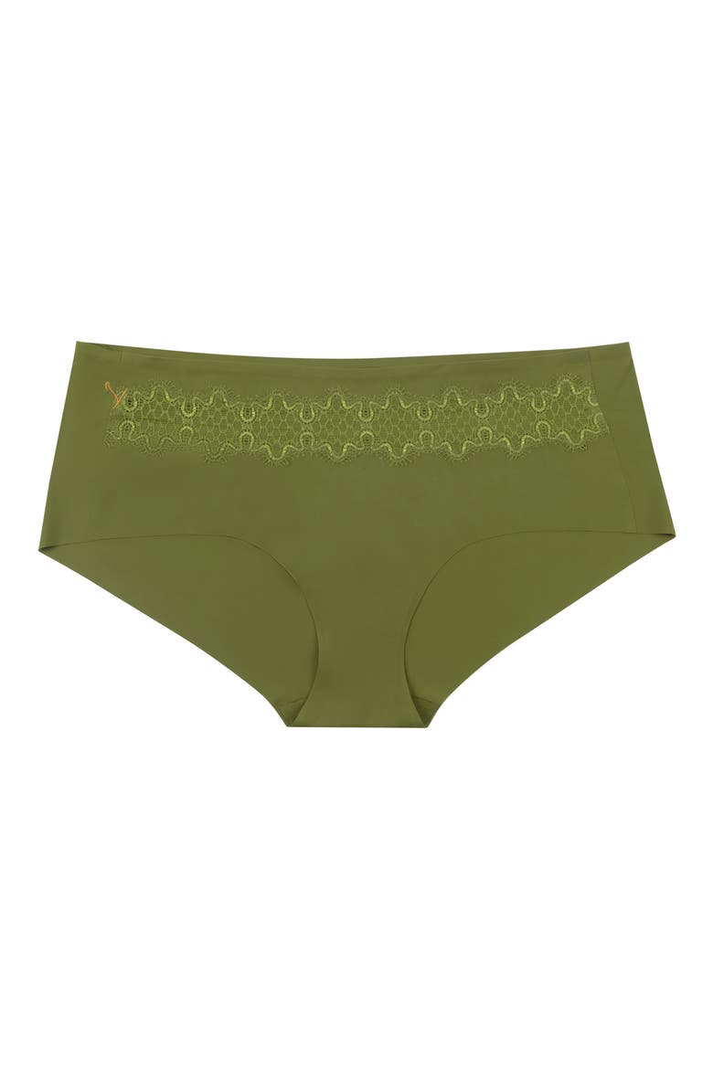 Soft Seamless Briefs with Lace, Alternate, color, TERRARIUM MOSS