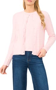 Halogen® Cable Stitch Cotton Cardigan