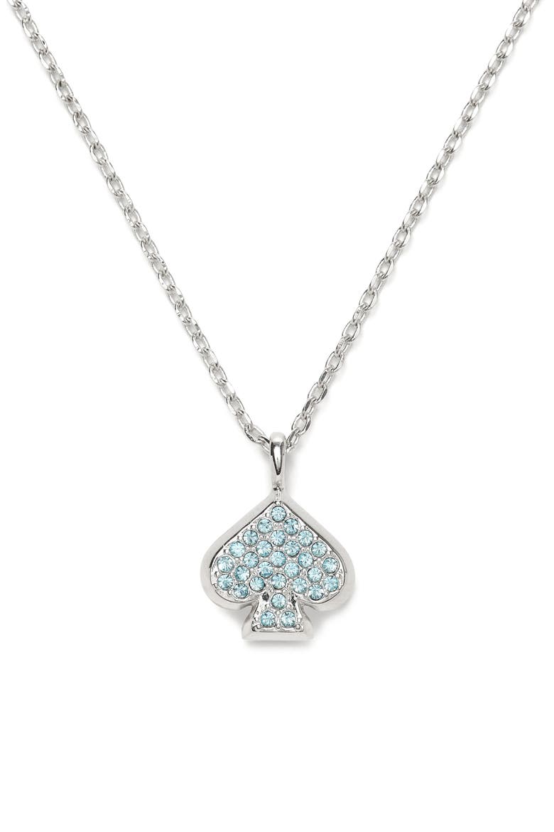 mini pavé pendant necklace, Main, color, BLUE/ SILVER
