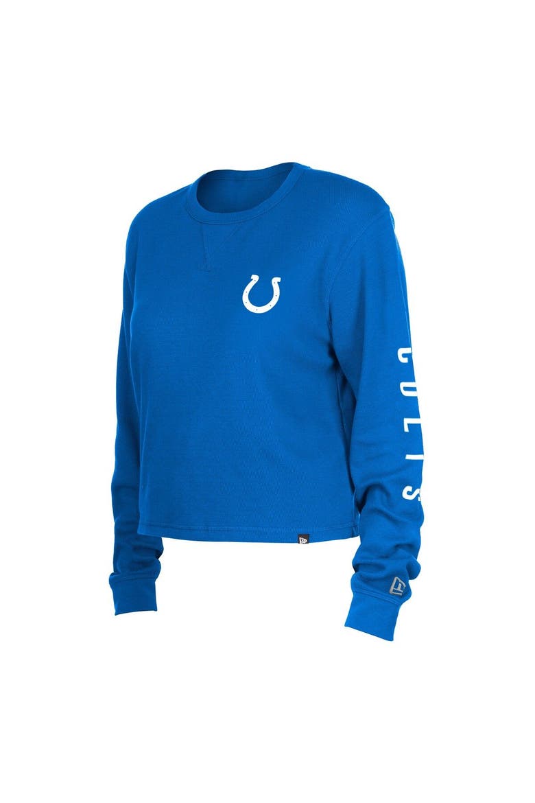 Women's New Era  Royal Indianapolis Colts Thermal Crop Long Sleeve T-Shirt, Alternate, color, Royal