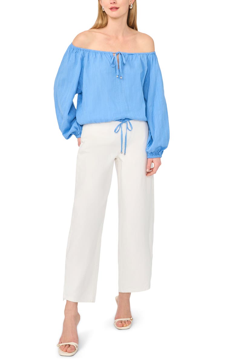 Parker Off the Shoulder Cotton Crop Top, Alternate, color, Airforce