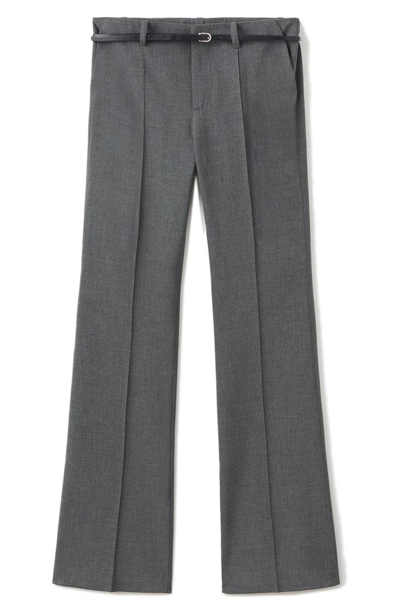MANGO Selection Belted Straight Leg Pants, Alternate, color, Gray