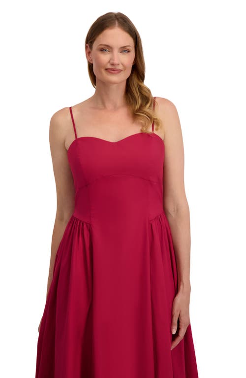 Laundry By Shelli Segal Olivia Sweetheart Midi Dress In Red
