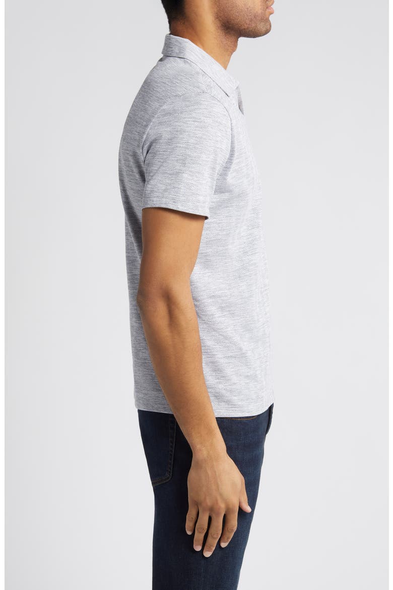 Martel Slim Fit Herringbone Jacquard Johnny Collar Polo, Alternate, color, GREY