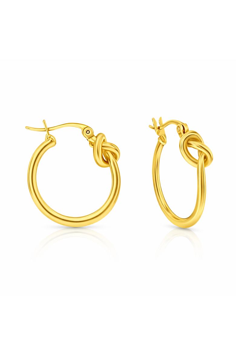 Gold-Plated Knot Hoops, Main, color, Gold