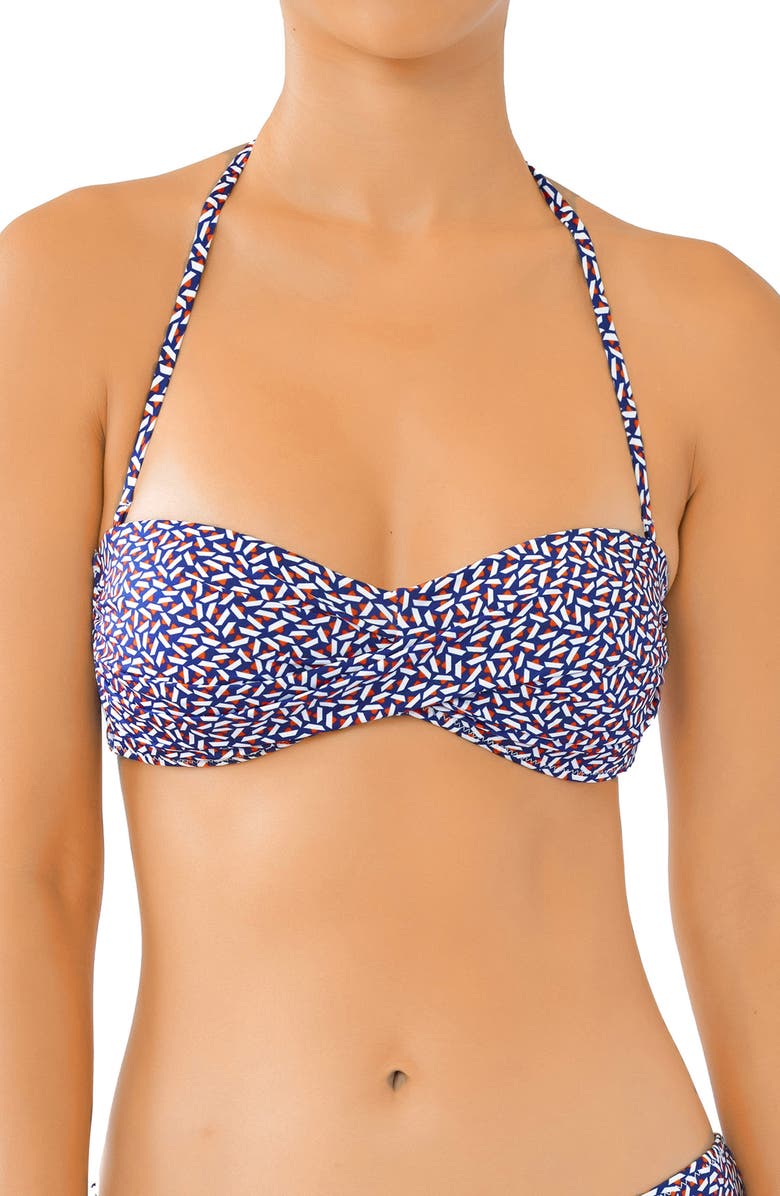 Huit Bandeau Bikini Top, Main, color, Blue Print