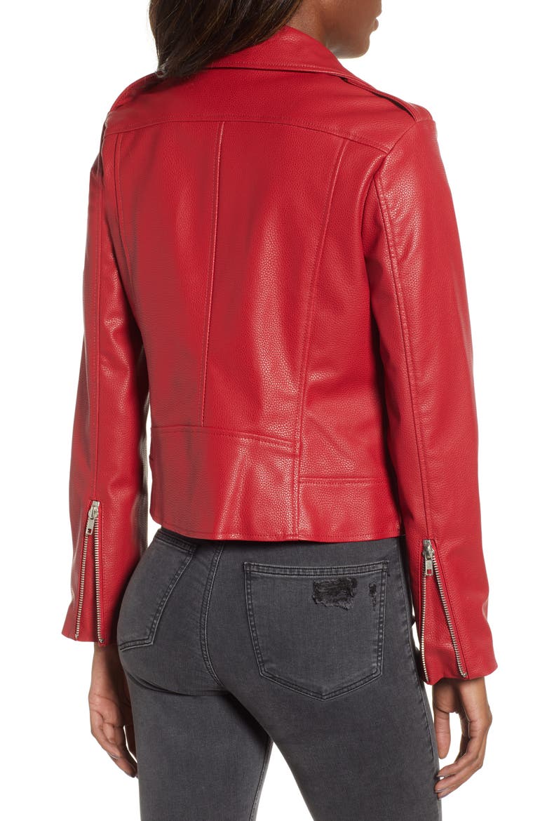 BB Dakota Beverly Thrills Faux Leather Jacket, Alternate, color, SCOOTER RED
