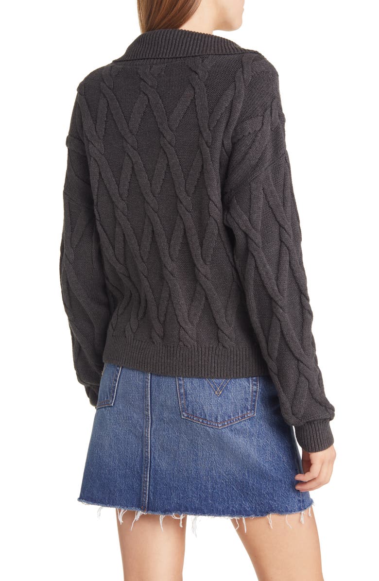 Treasure & Bond Cable Knit Half-Zip Pullover Sweater, Alternate, color, 