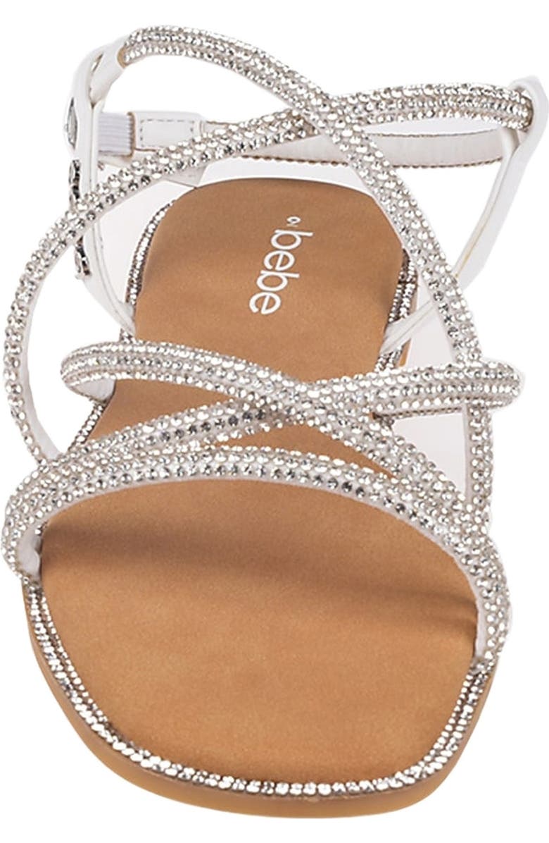bebe Rhinestone Tubular Sandal, Alternate, color,