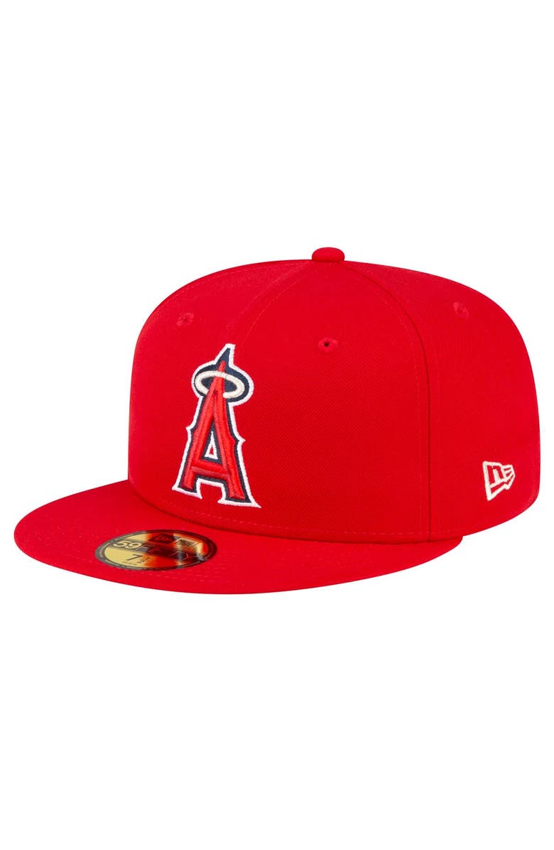 New Era Men's New Era Red Los Angeles Angels Game Authentic Collection On Field 59FIFTY Fitted Hat, Alternate, color, Red