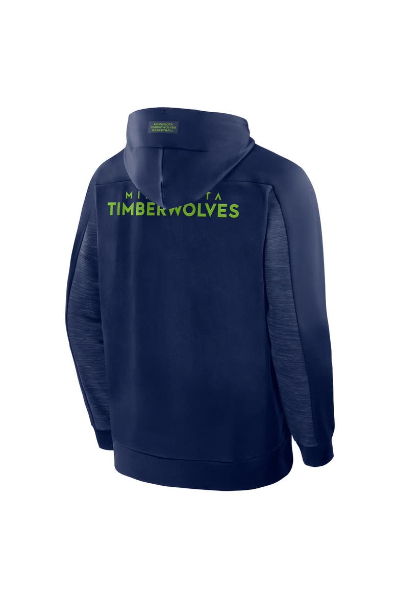 Men's Fanatics Navy Minnesota Timberwolves Back Door Cut Play Defender Full-Zip Hoodie, Alternate, color, Navy