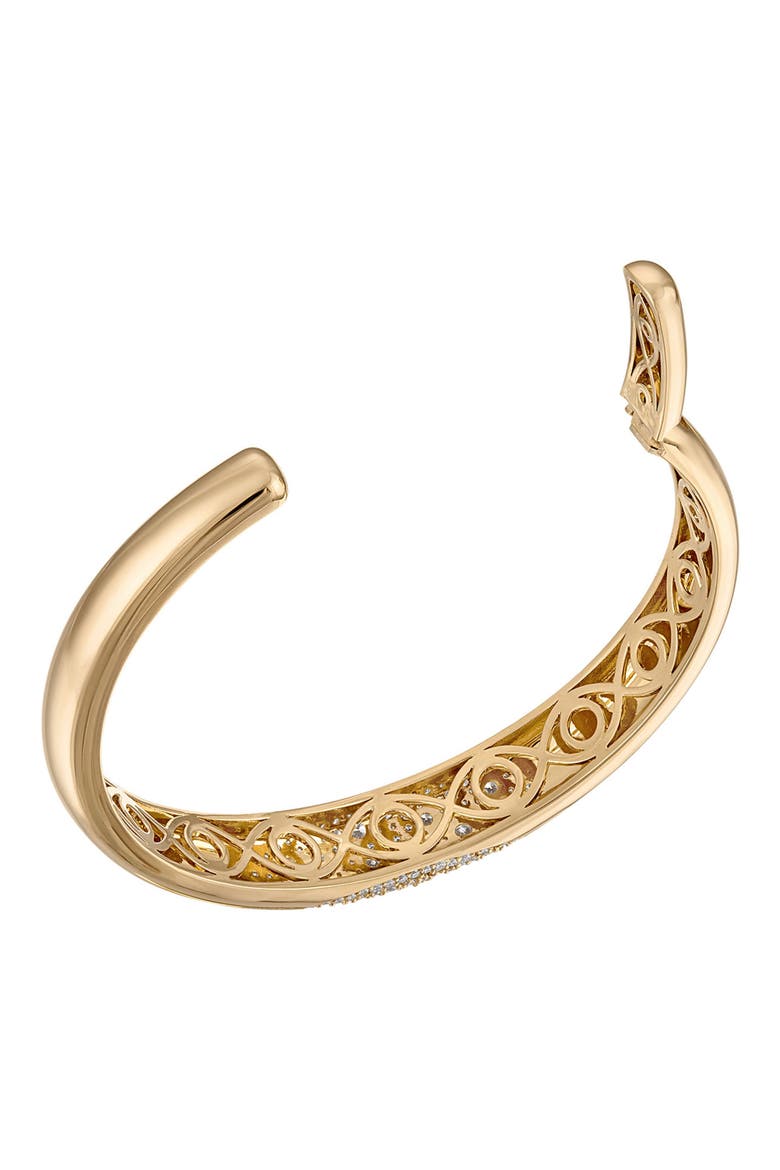 Glitter Diamond Cuff Bracelet, Alternate, color, YELLOW GOLD DIAMOND