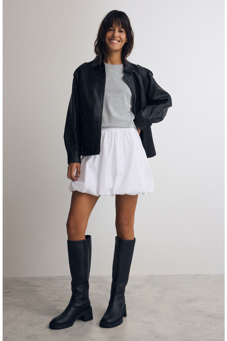 Puffball Miniskirt, Alternate, color, WHITE