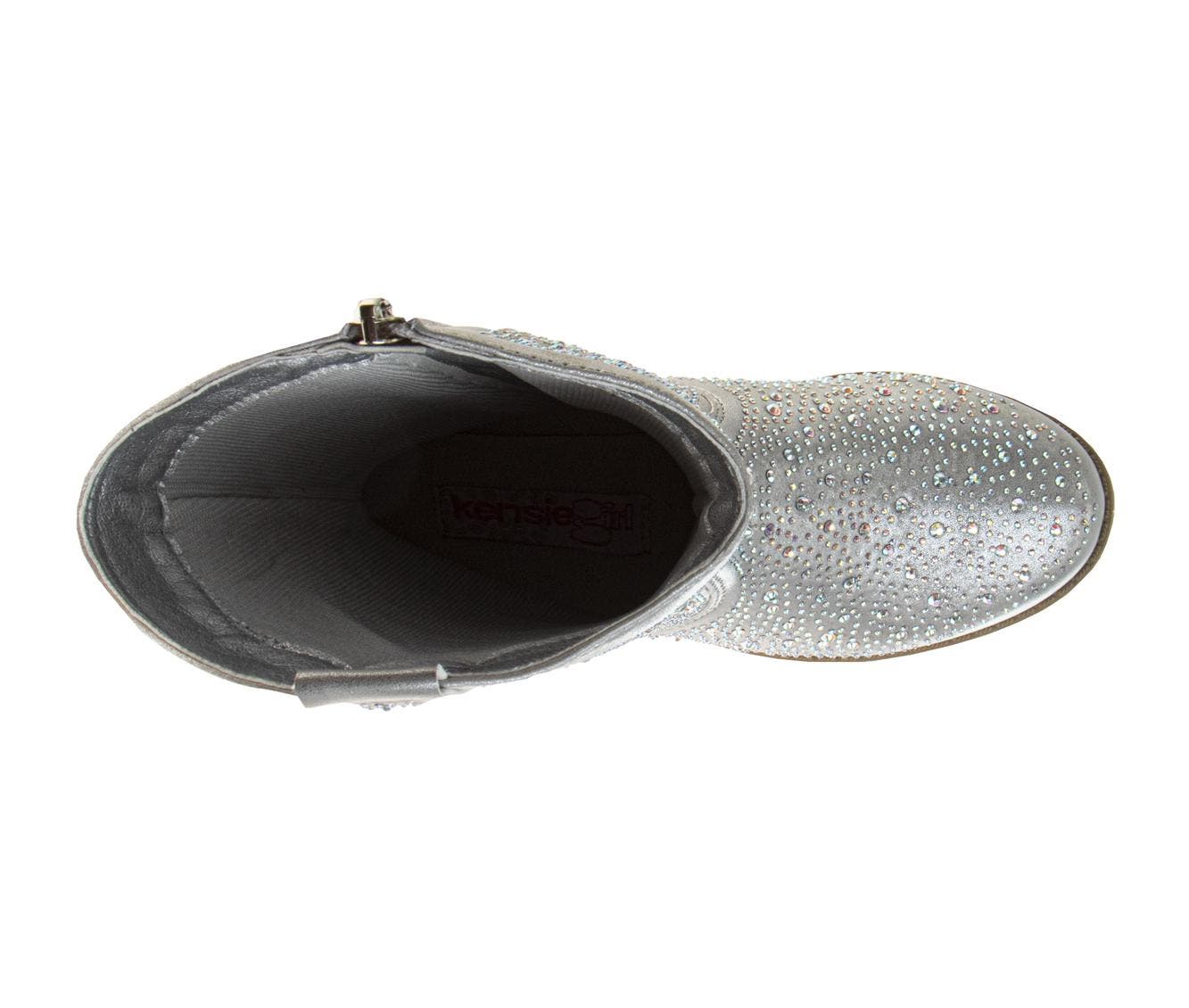 Kensie Girl Glitzy Boots., Alternate, color, Silver