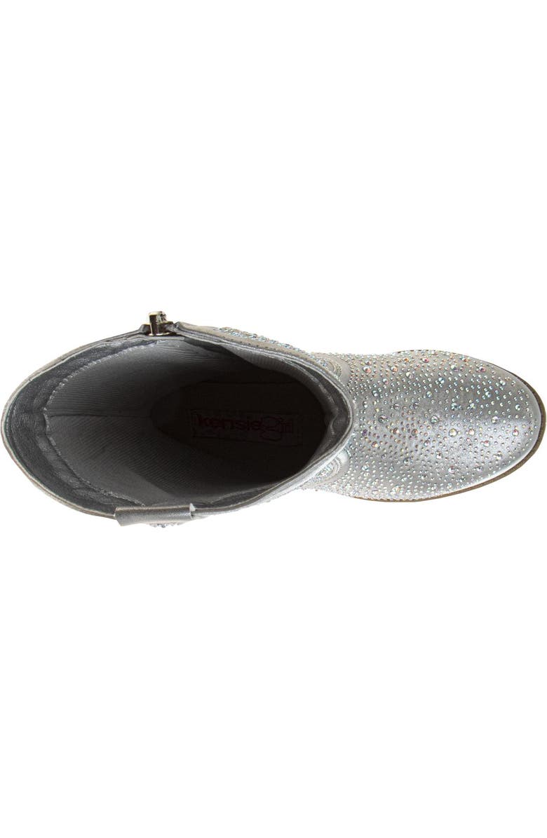 Kensie Girl Glitzy Boots., Alternate, color, Silver