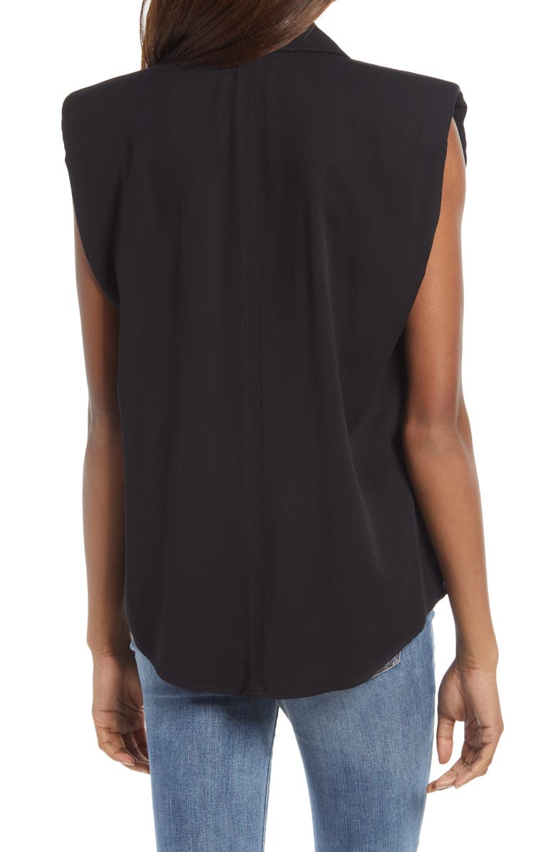 Treasure & Bond Shoulder Pad Sleeveless Button-Up Top, Alternate, color,