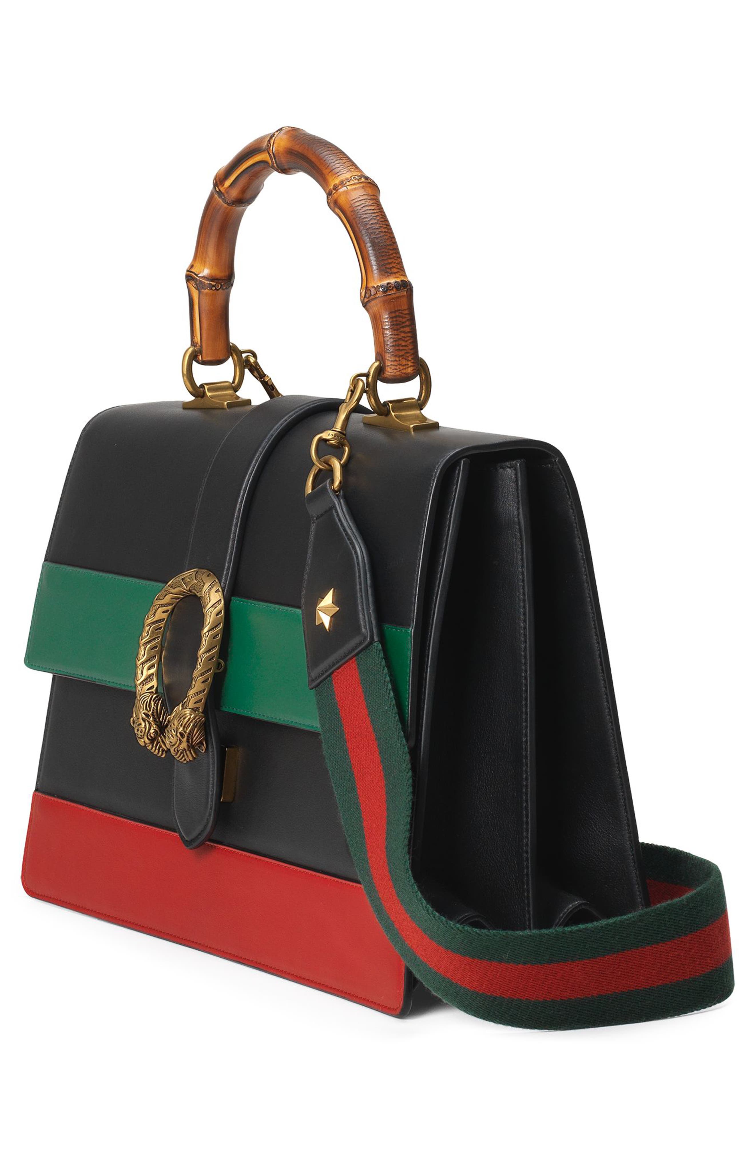 Gucci Large Dionysus Top Handle Leather Shoulder Bag, Alternate, color, 