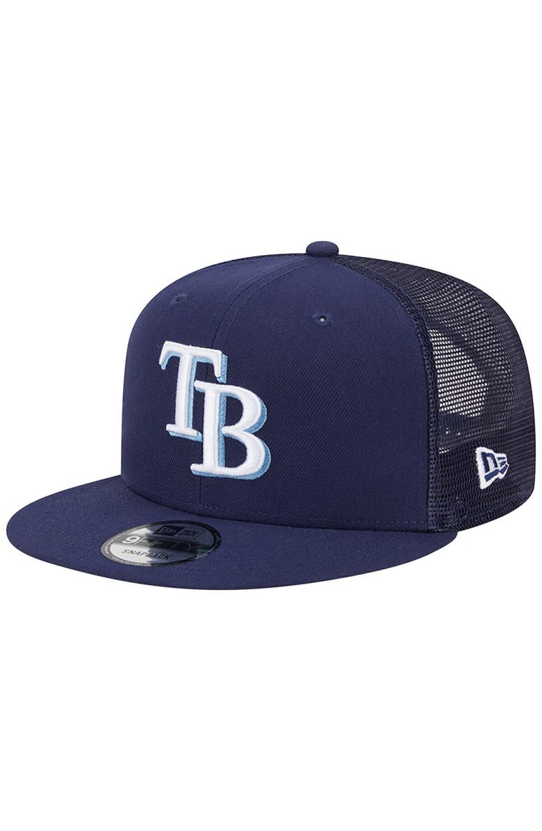 New Era Men's New Era Navy Tampa Bay Rays Team Color Trucker 9FIFTY Snapback Hat, Main, color, 