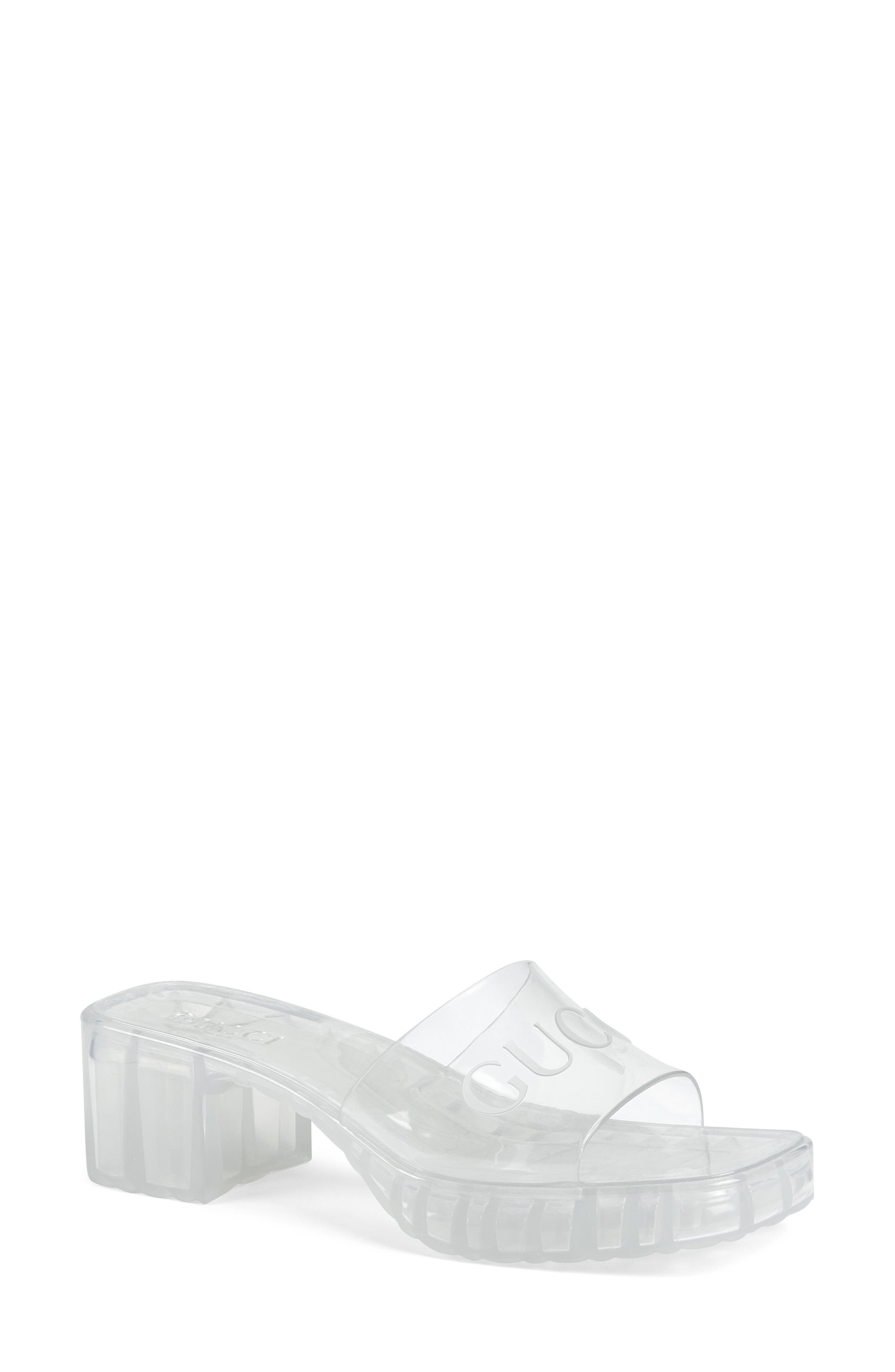 Gucci Plastique Logo Platform Slide Sandal, Main, color, 