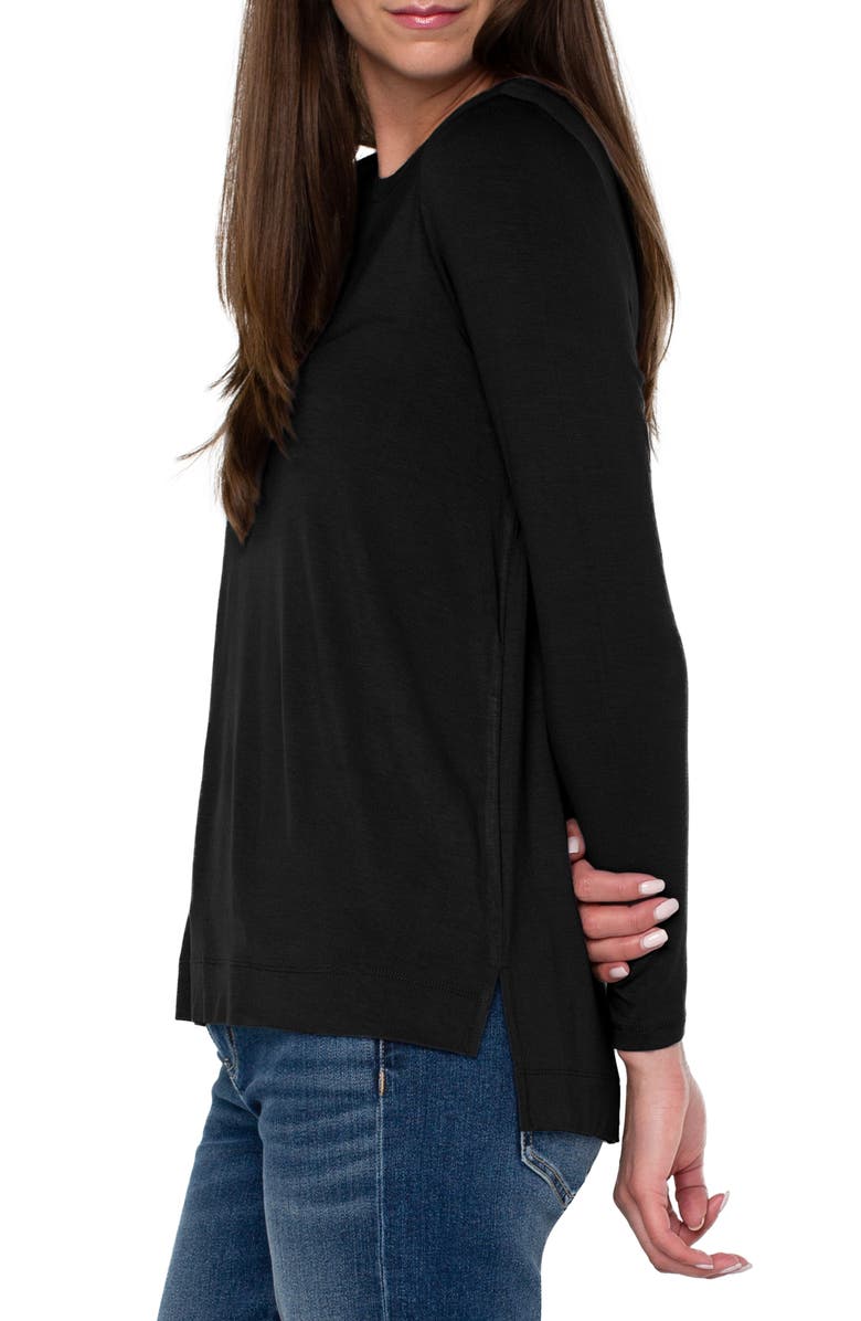 Liverpool Los Angeles High-Low Long Sleeve Top, Alternate, color, 