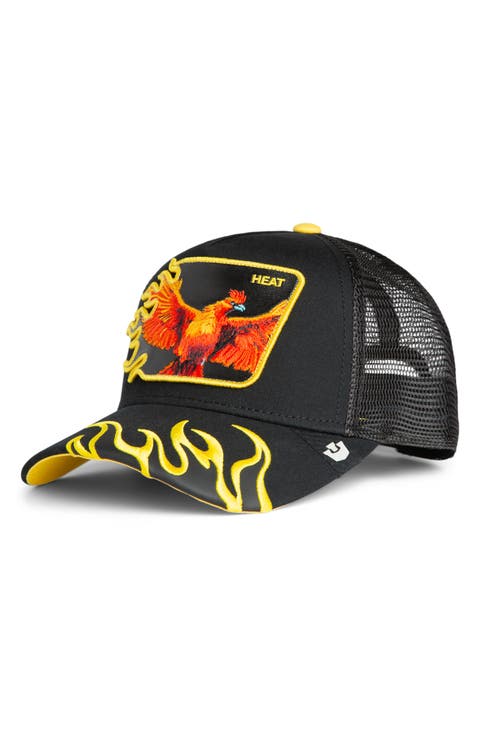 Heat Flames Embroidered Snapback Trucker Hat