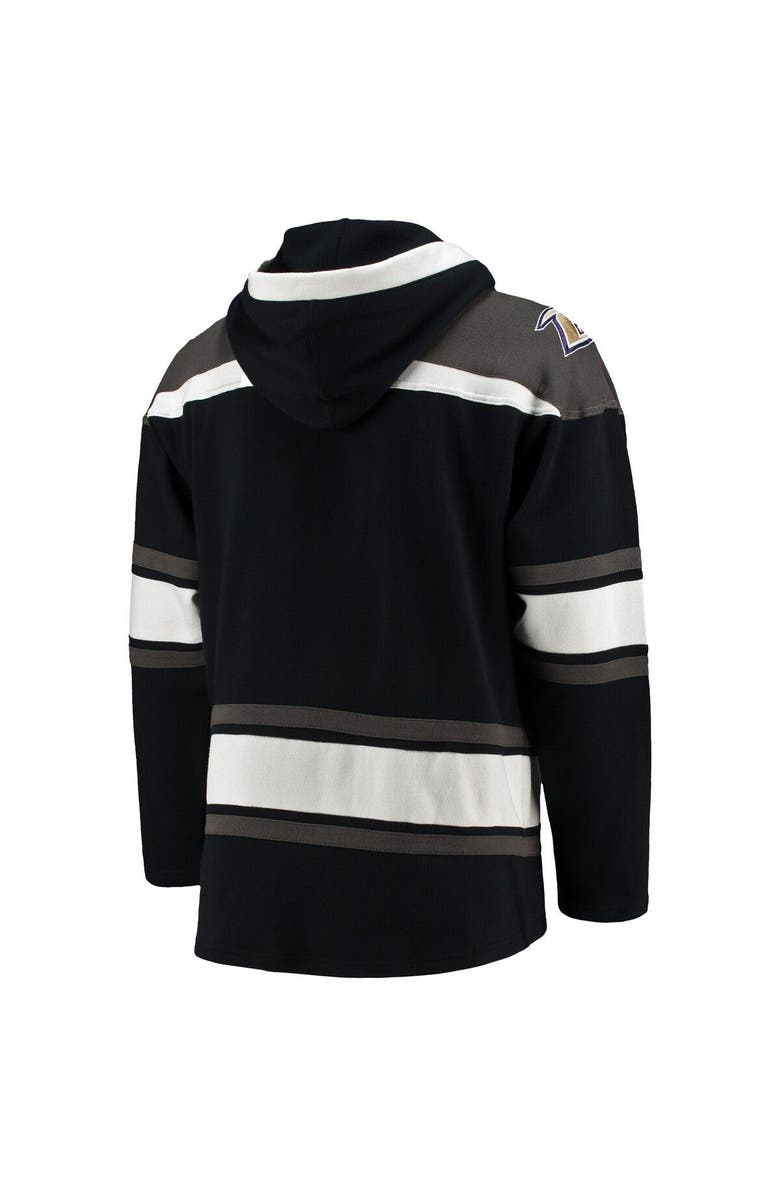 '47 Men's '47 Black Baltimore Ravens Lacer V-Neck Pullover Hoodie, Alternate, color, 