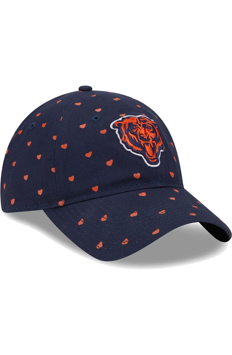New Era Girls Preschool New Era Navy Chicago Bears Hearts 9TWENTY Adjustable Hat, Alternate, color, 