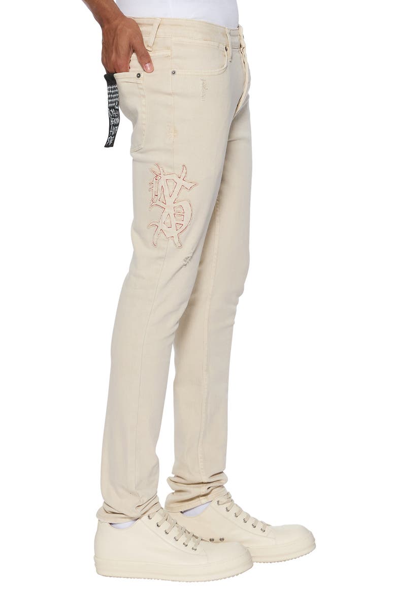 Ksubi Van Winkle Ecru Playoff Skinny Jeans, Alternate, color, 