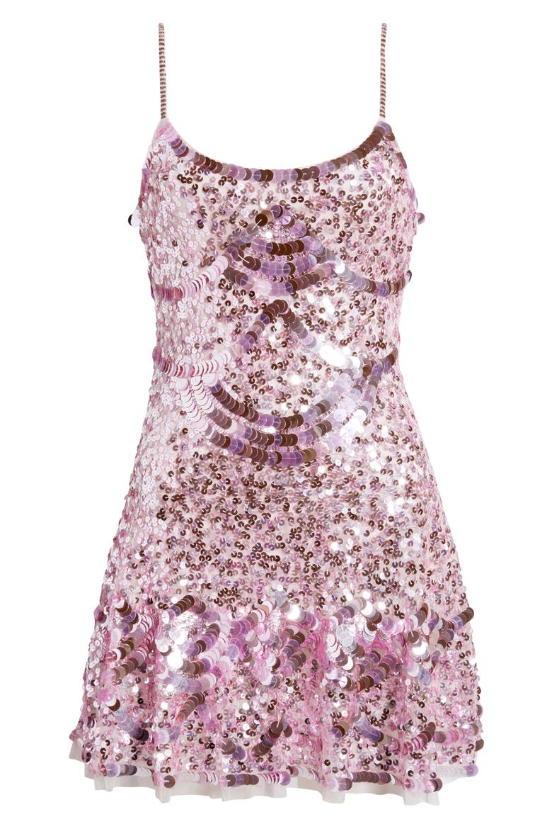 Liria Sequin Embellished Minidress, Alternate, color, LIGHT PINK