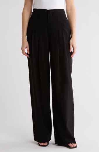 WAYF High Rise Pleated Wide Leg Pants