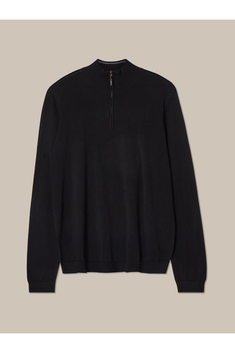 Eastwood Quarter Zip Sweater, Alternate, color, Black with Gray Tipping