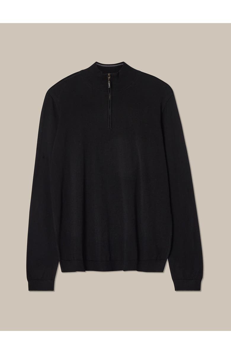 Robert Talbott Eastwood Quarter Zip Sweater, Alternate, color, Black With Gray Tipping