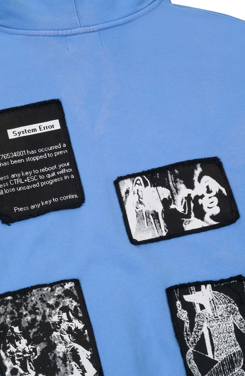 RtA Zev Digital Patch Zip Hoodie, Alternate, color, Blue Digital Patch