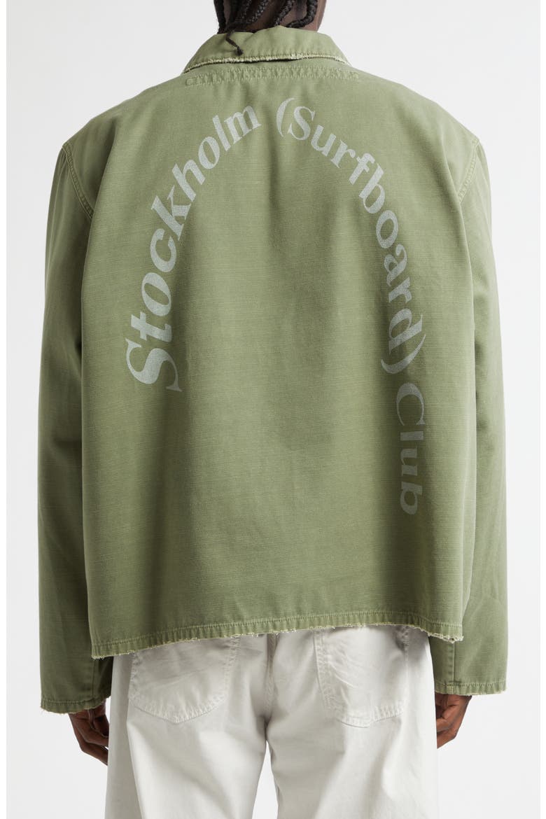 Club Distressed Overshirt, Alternate, color, MILITARY GREEN