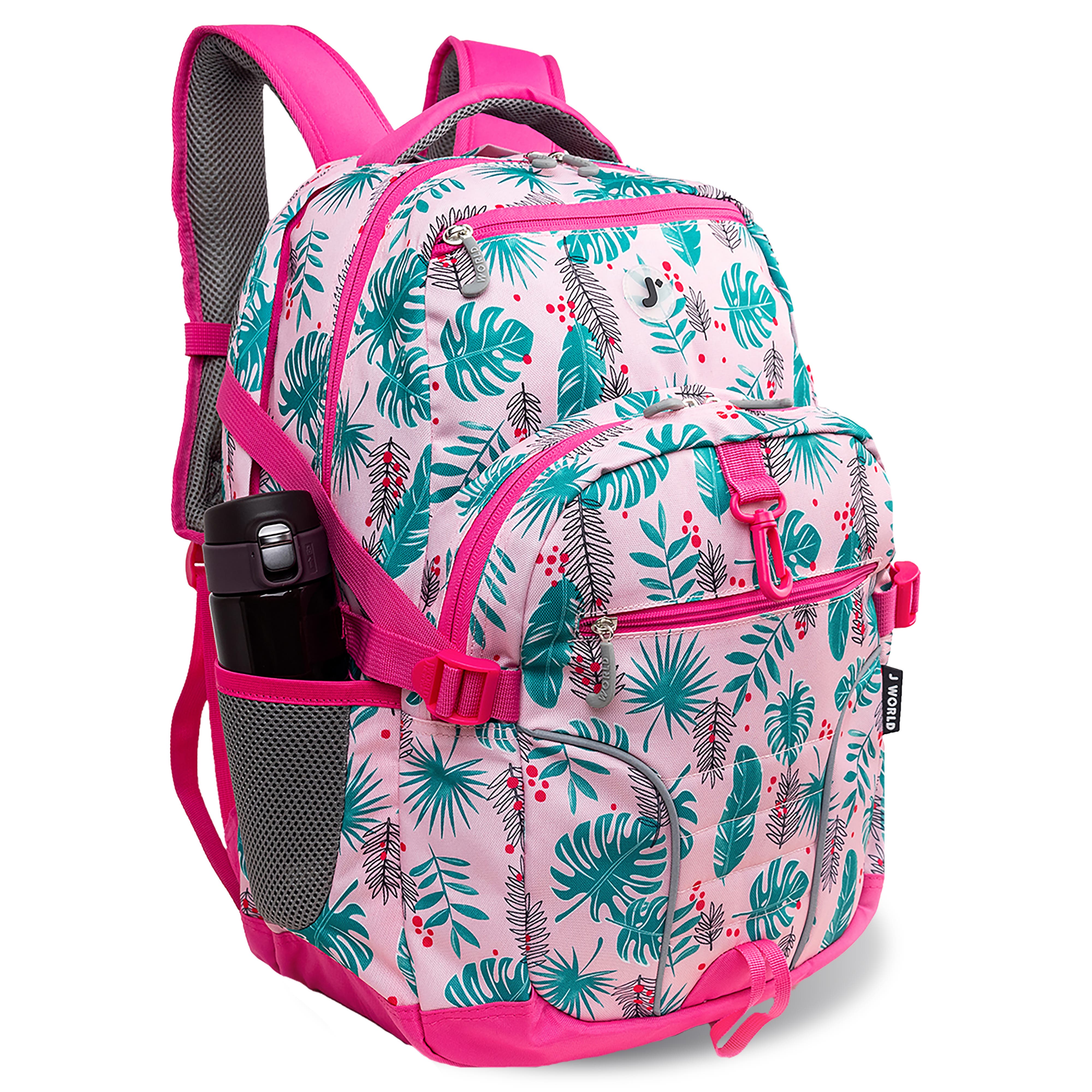 Atom Laptop School Backpack, Alternate, color, Palm leaves