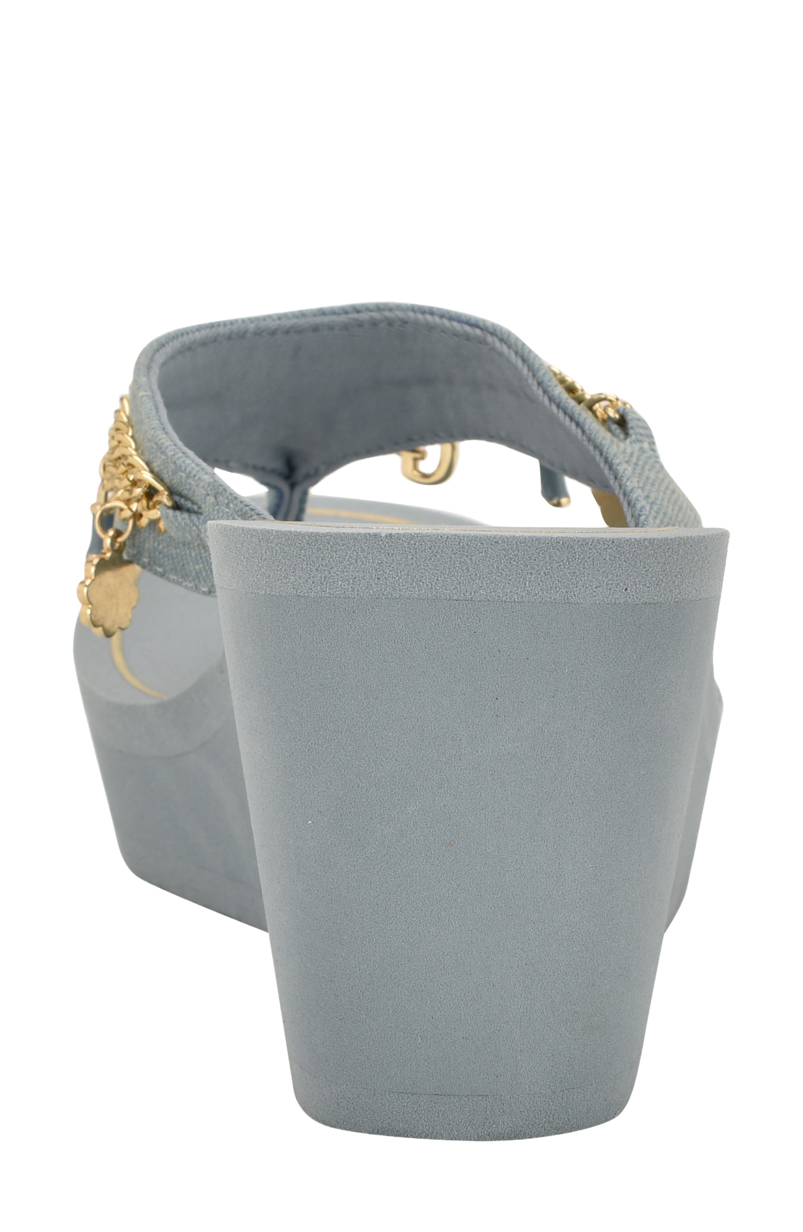 GUESS Sutton Platform Wedge Sandal, Alternate, color, Light Blue