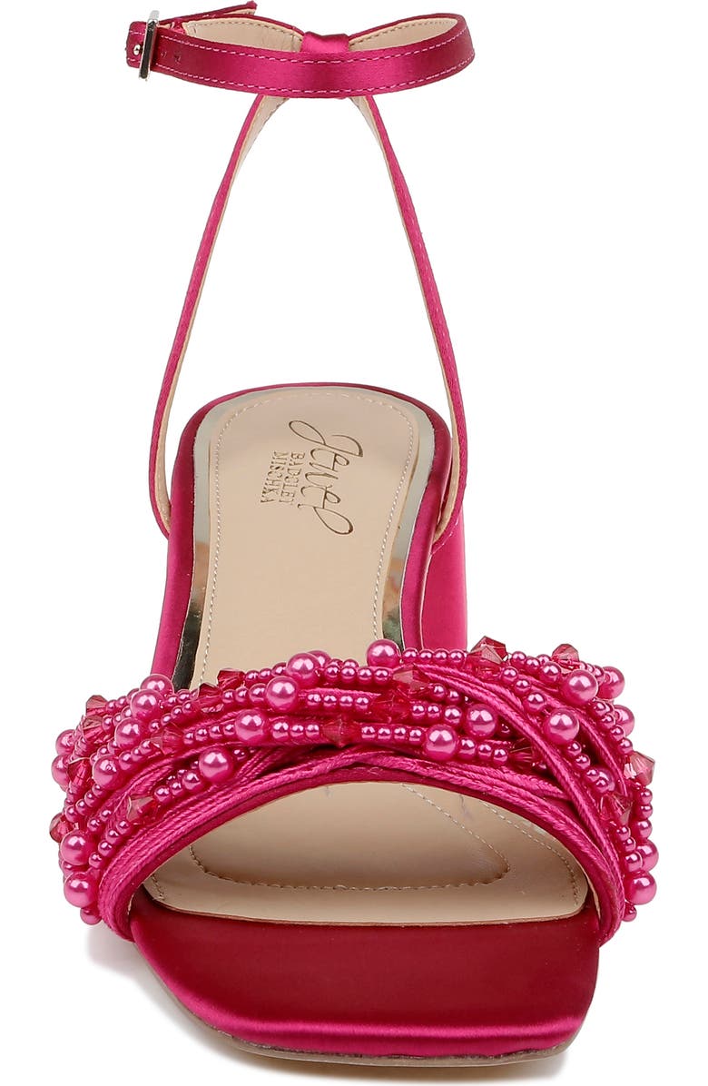 Jewel Badgley Mischka Fallon Ankle Strap Sandal, Alternate, color, Passion Pink Satin