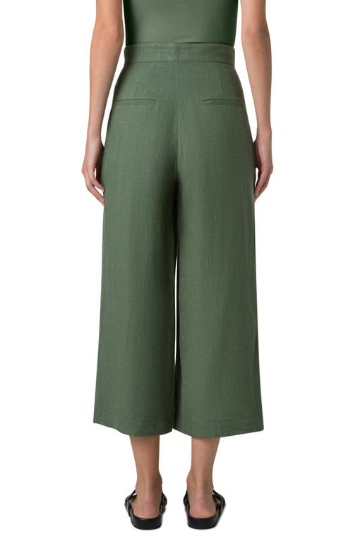 Akris Punto Filip Linen Crop Pants In Laurel