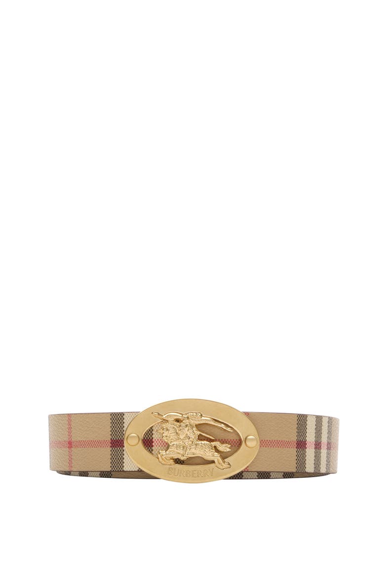 Reversible Check Oval Belt, Main, color, Archive beige/tobacco