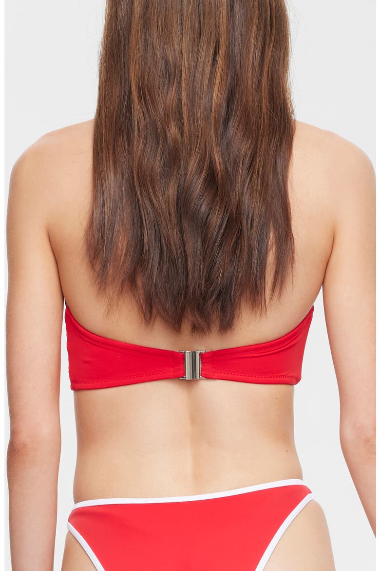 Bella Bandeau Bikini Top, Alternate, color, ROUGE