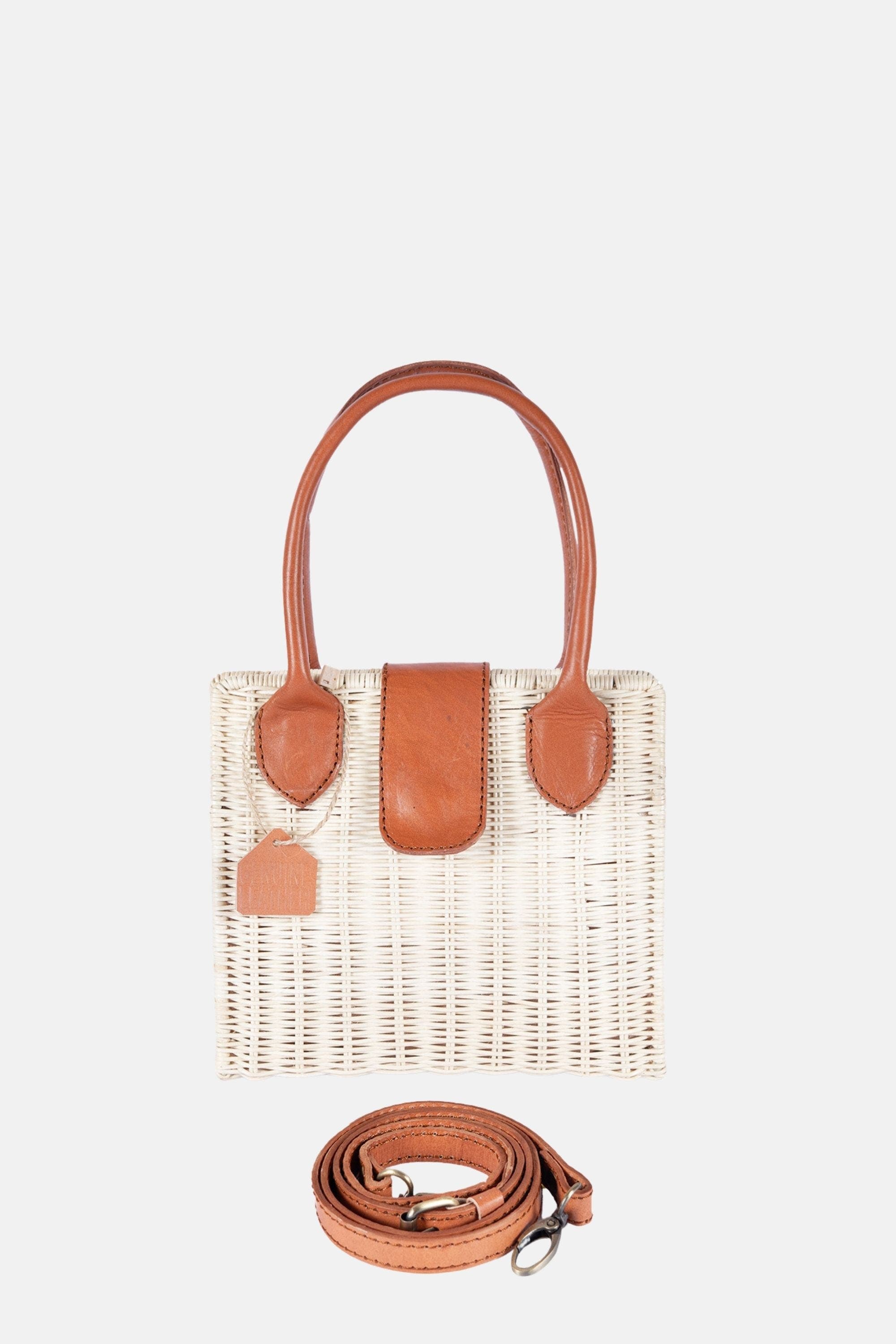 Piper Structured Rattan Handbag, Alternate, color, Tan