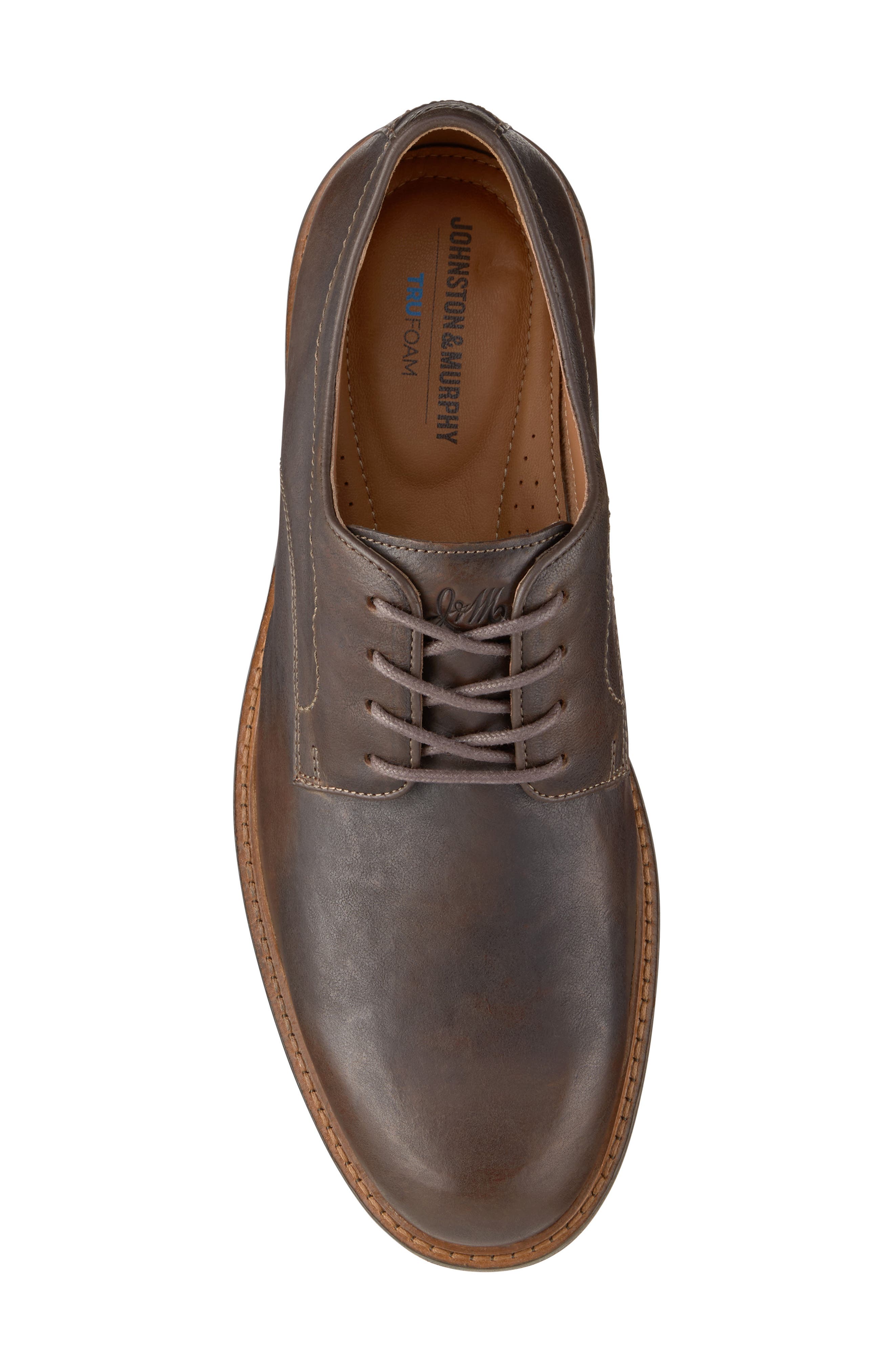 Ripley Plain Toe Derby, Alternate, color, DARK BROWN BOMBER LEATHER