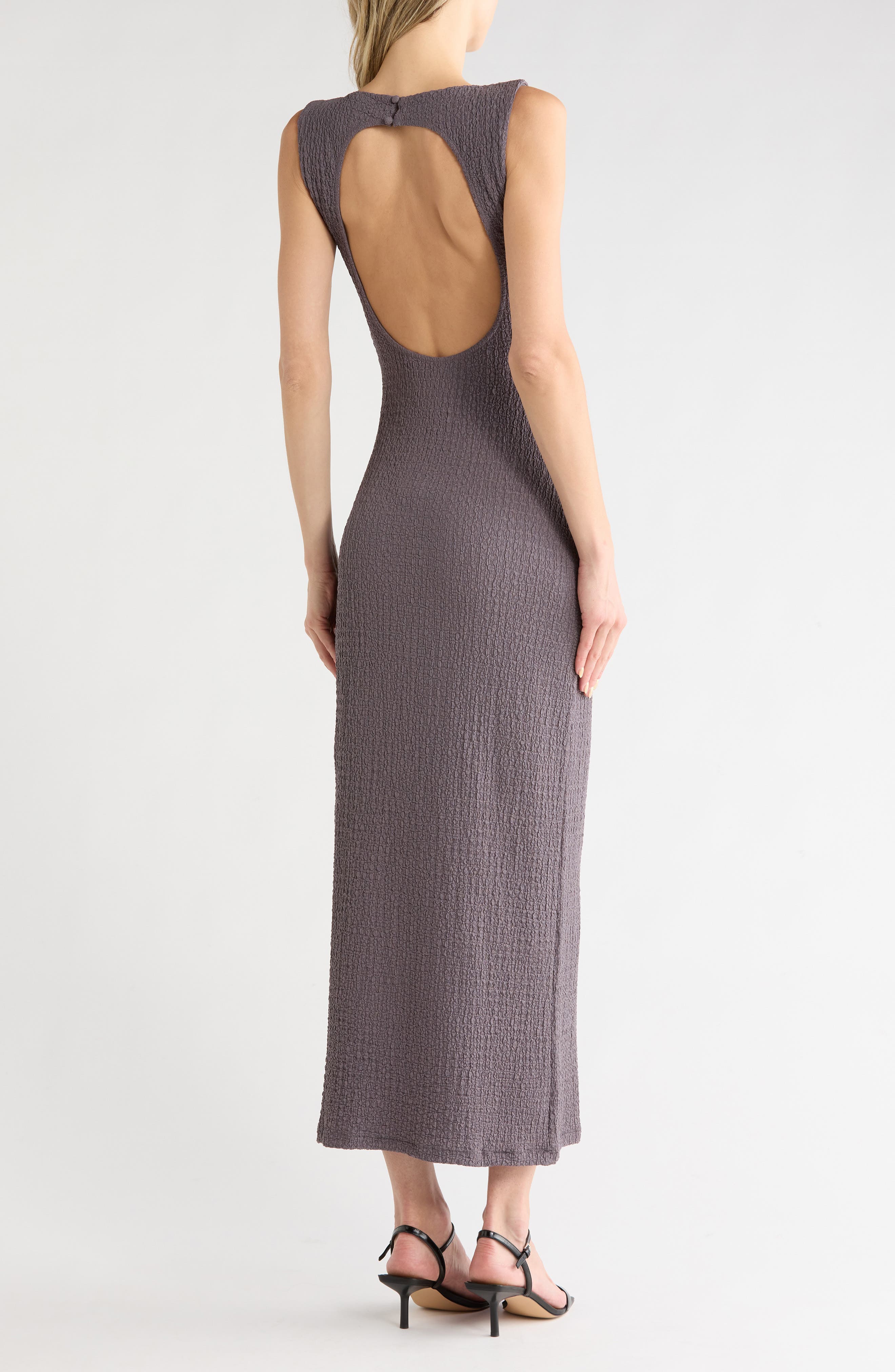 midi dress crinkle premium Claudine while the sheer balloon sleeves add drama and contemporary flair The Crinkle Cotton V Neck