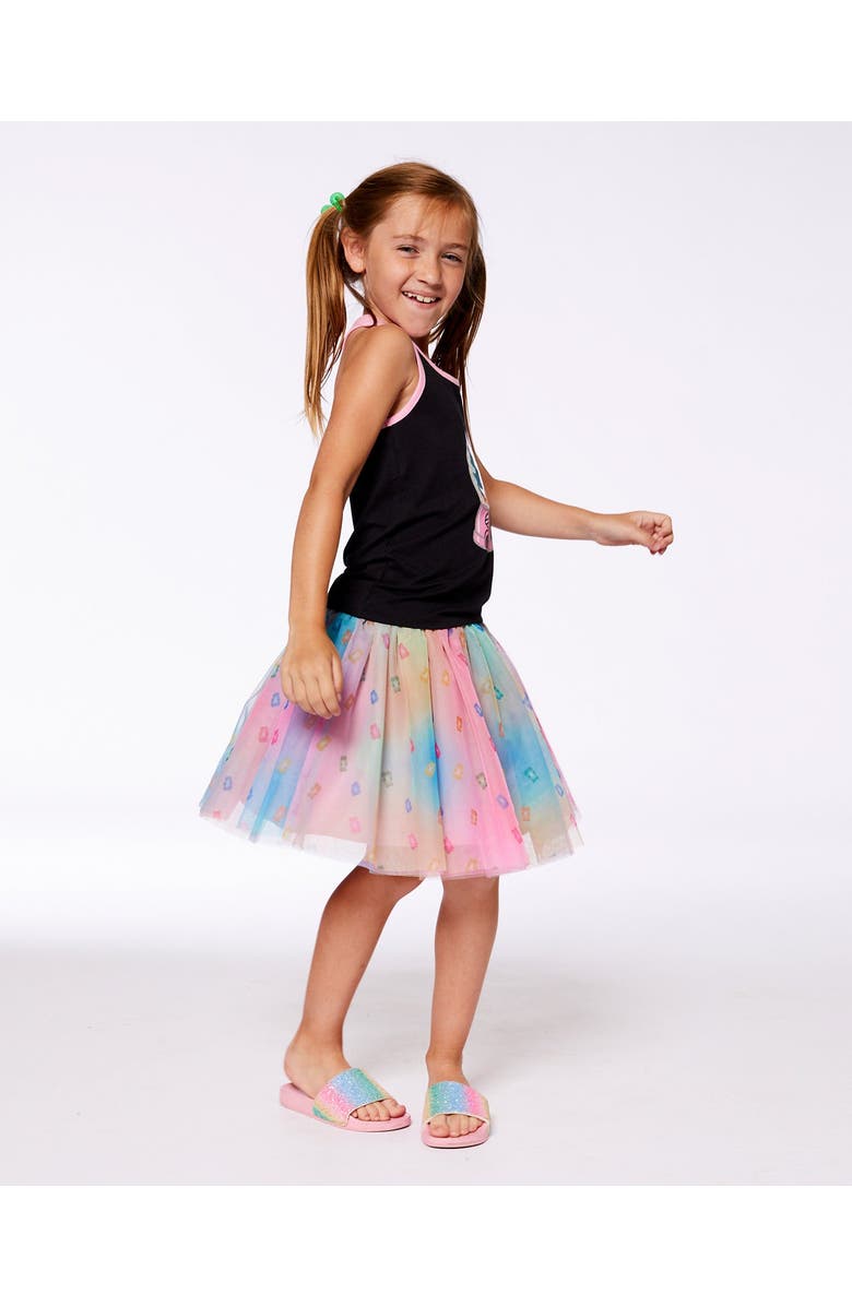 Deux par Deux Girl's Printed Mesh Skirt Multicolored Gummies, Alternate, color,