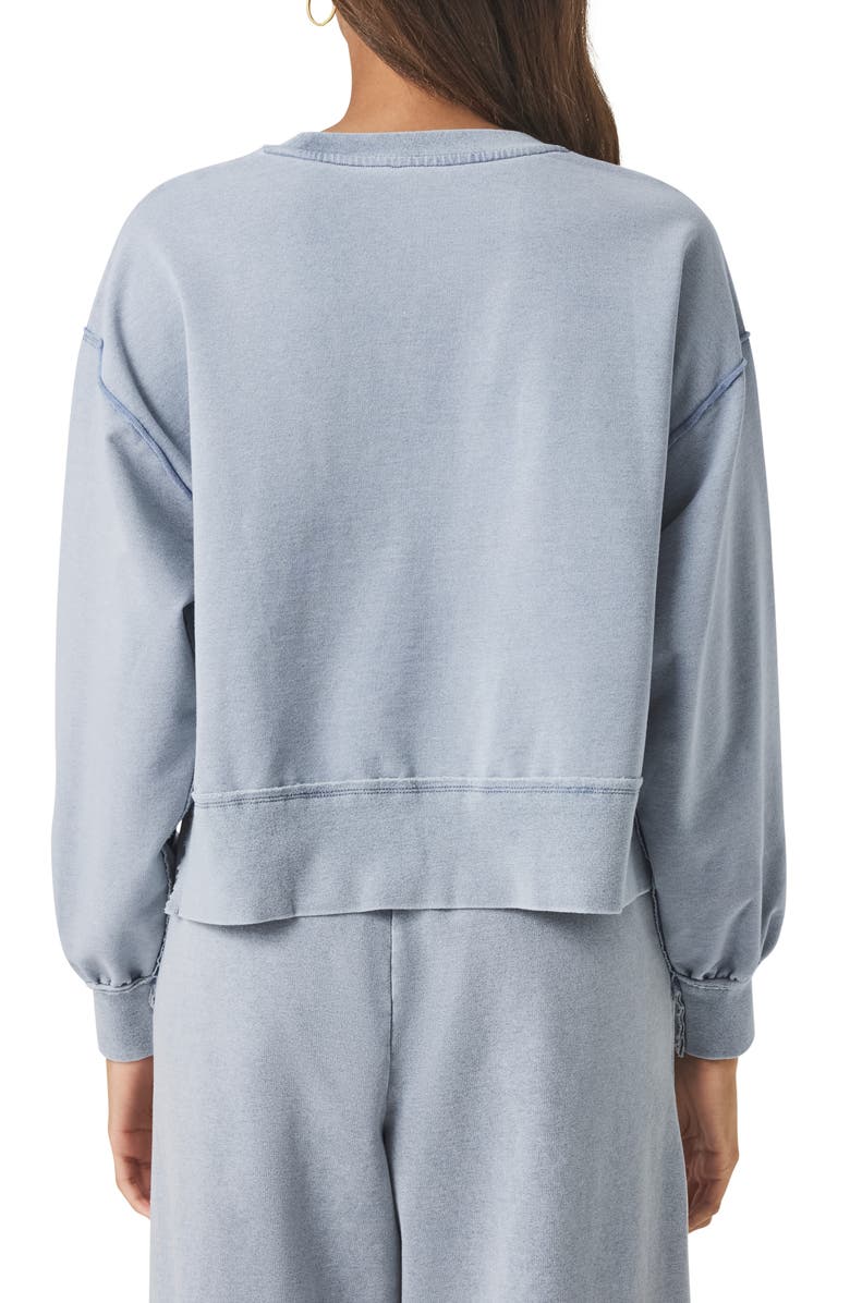 Splendid Hayden Off the Shoulder Sweatshirt, Alternate, color, Bleached Indigo