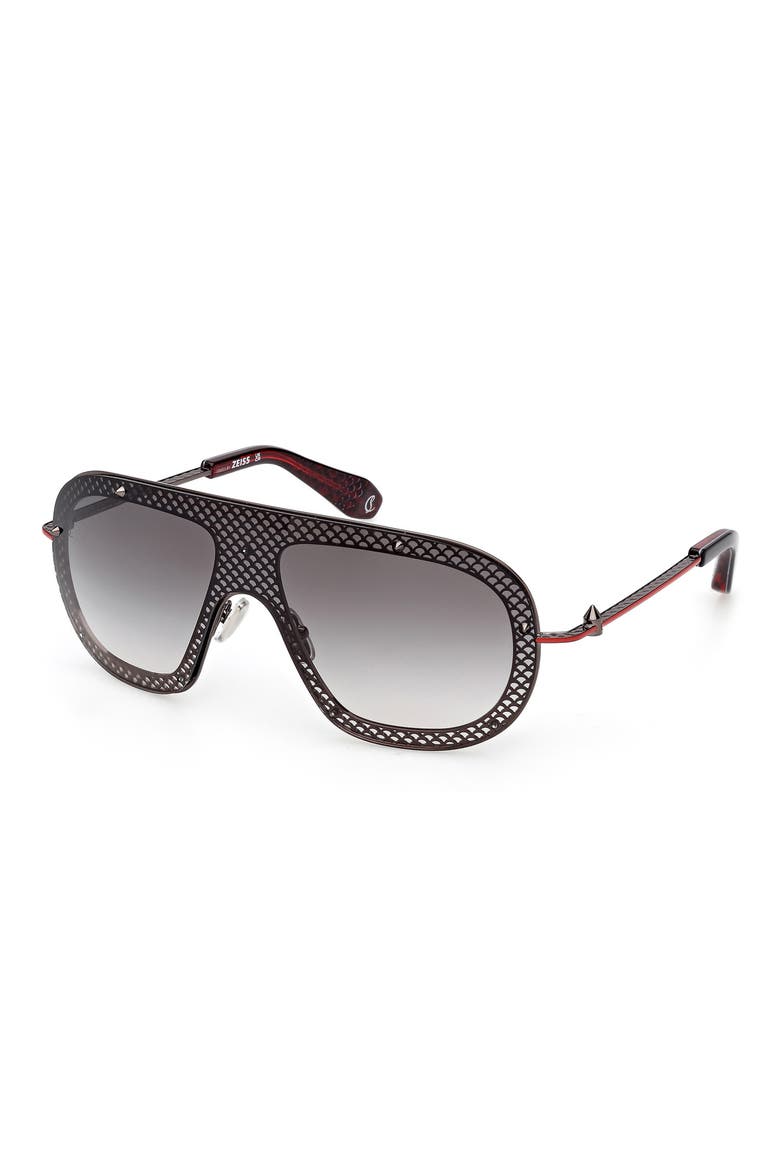 130mm Shield Sunglasses, Alternate, color, GUNMETAL / GUNMETAL RED ENAMEL